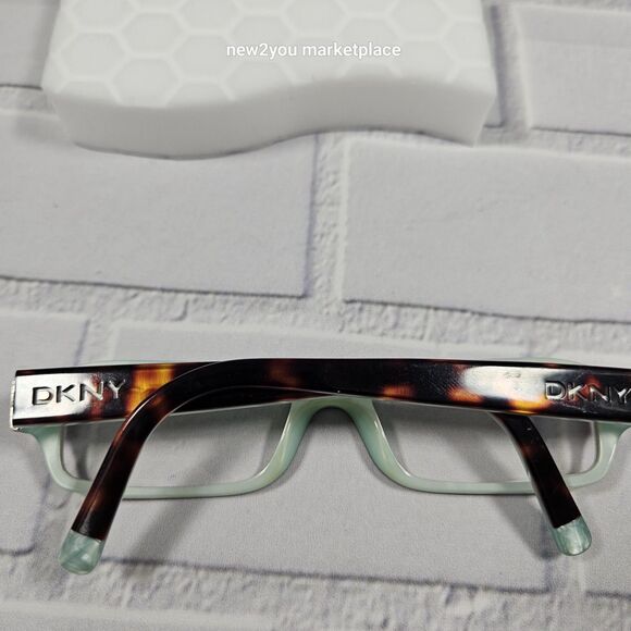 DKNY Tortoise Rectangular Frame W Teal Interior Glasses DY4585B 3388 52 17 135 - Picture 4 of 10